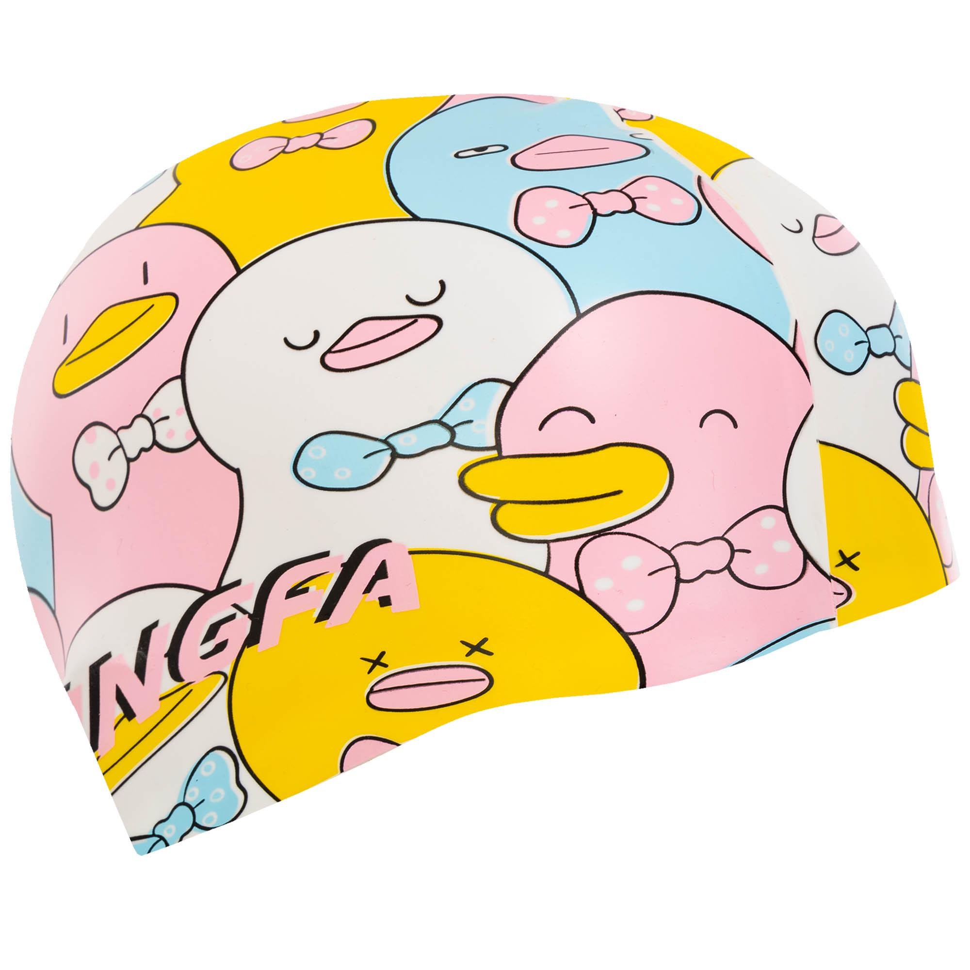 Шапочка для плавання дитяча YINGFA K0012 силіконова Рожево-жовтий (K0012_Розовый-желтый) - фото 2