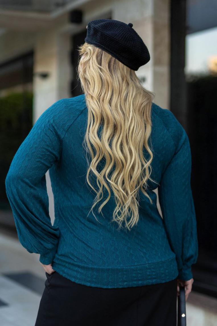 Светр жіночий 3XL-4XL Смарагдовий (192522) - фото 3