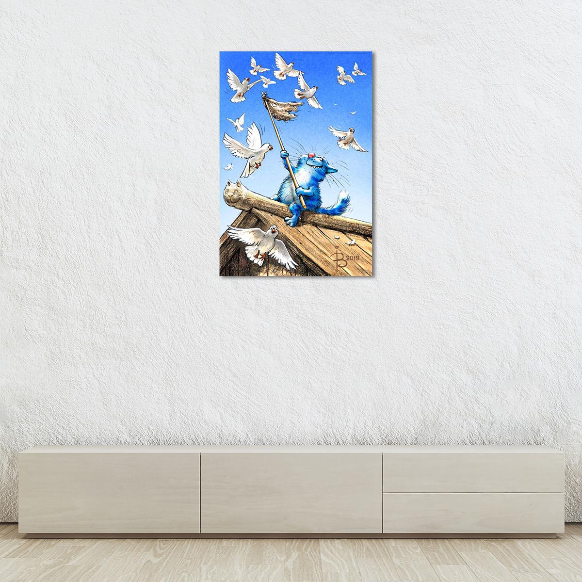 Модульная картина Белый флаг 1 модуль 80x120 см (_rinaz_2019192318)