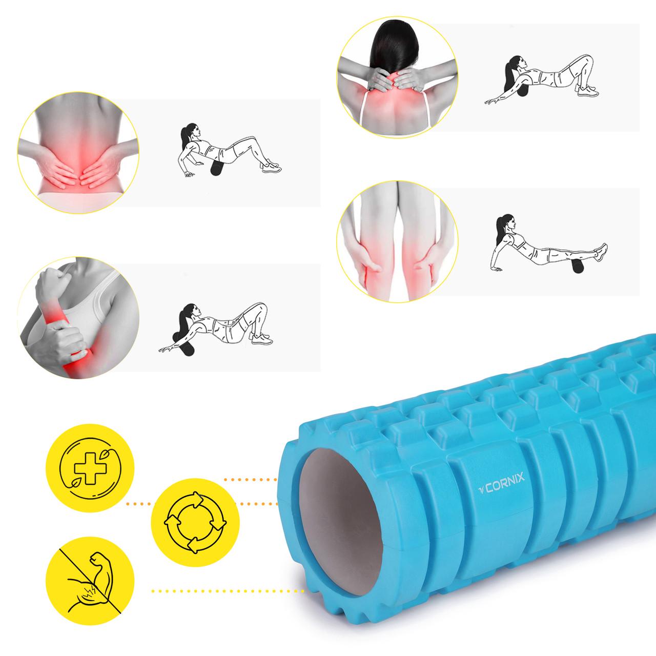 Массажный ролик Cornix EVA 45х14 см XR-0044 Sky Blue (2707033021) - фото 3 Массажный ролик Cornix EVA 45х14 см XR-0044 Sky Blue (2707033021) - фото 3