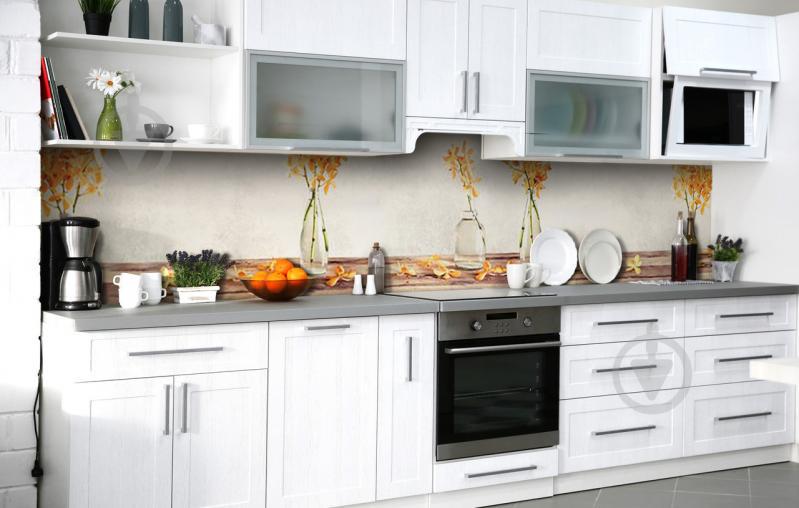 Скинали на кухню Zatarga «Ваза с нежностью» 600х2500 мм виниловая 3Д наклейка кухонный фартук самоклеящаяся