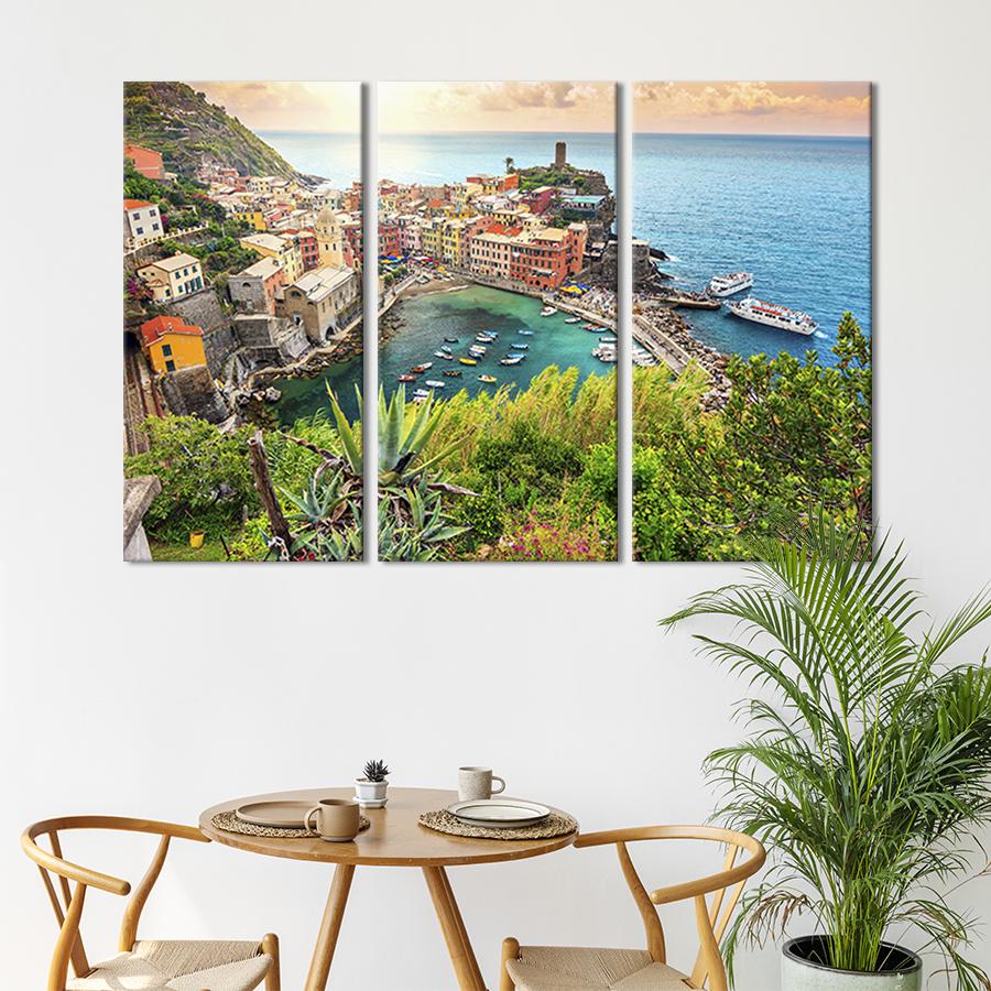 Модульная картина триптих Национальный парк Чинкве-Терре в Италии 78x48 см (352-31)