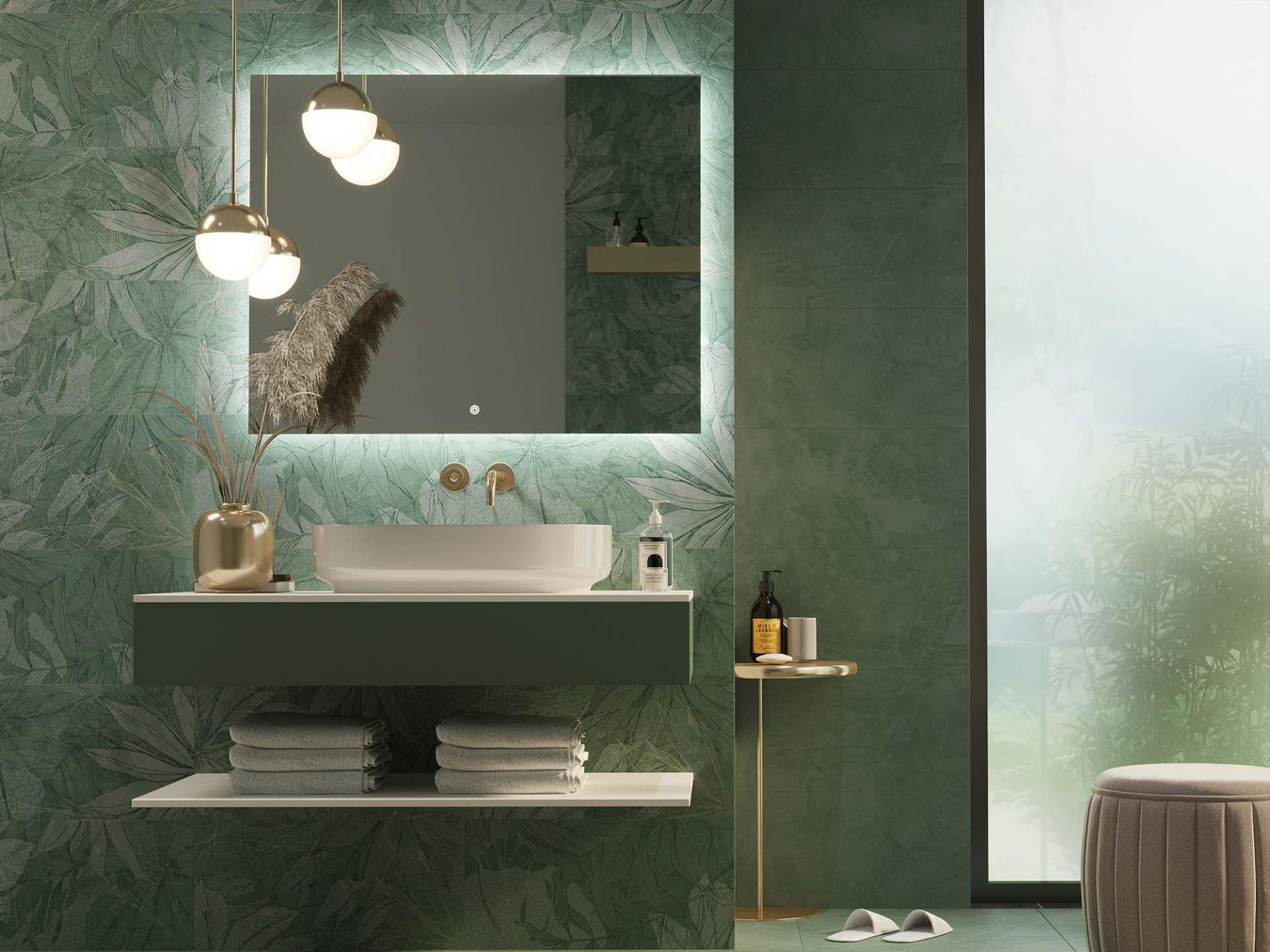 Зеркало Dim Dzerkal AGRA с LED-подсветкой и сенсорным управлением 80х70 см (10613)