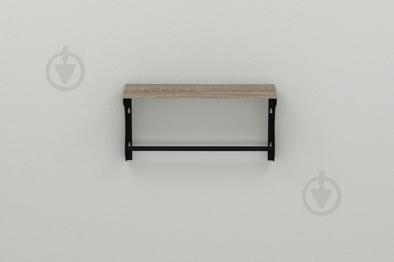 Полка настенная Ferrum-decor Юзиби 270x600x150 металл Черный ДСП Сонома Трюфель 16 мм (UZI0026) Полка настенная Ferrum-decor Юзиби 270x600x150 металл Черный ДСП Сонома Трюфель 16 мм (UZI0026)