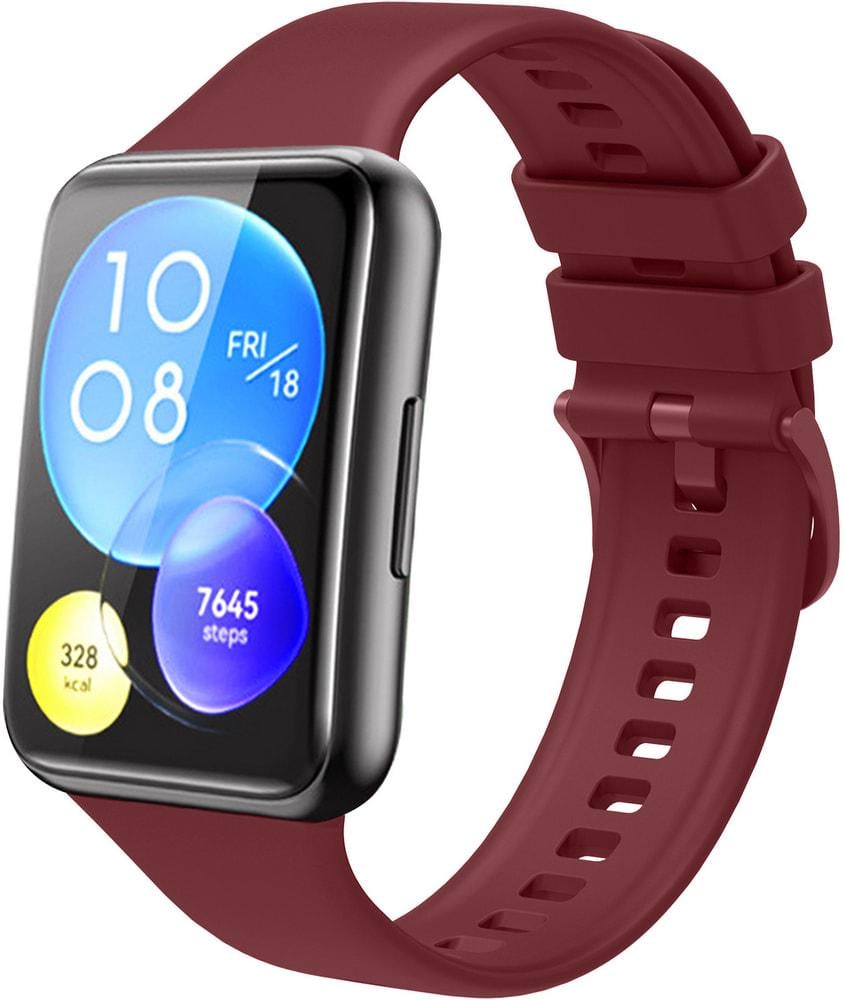 Ремешок Jsota для Huawei Watch Fit 2 силиконовый Wine (28081-42) - фото 2 Ремешок Jsota для Huawei Watch Fit 2 силиконовый Wine (28081-42) - фото 2