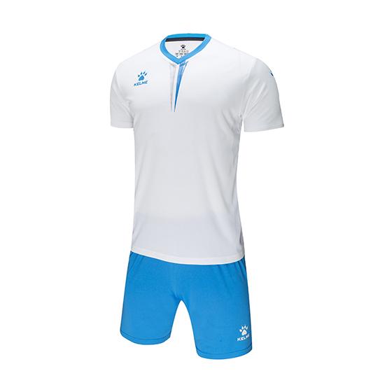 Комплект футбольной формы Kelme Valencia к/р XS Белый/Голубой