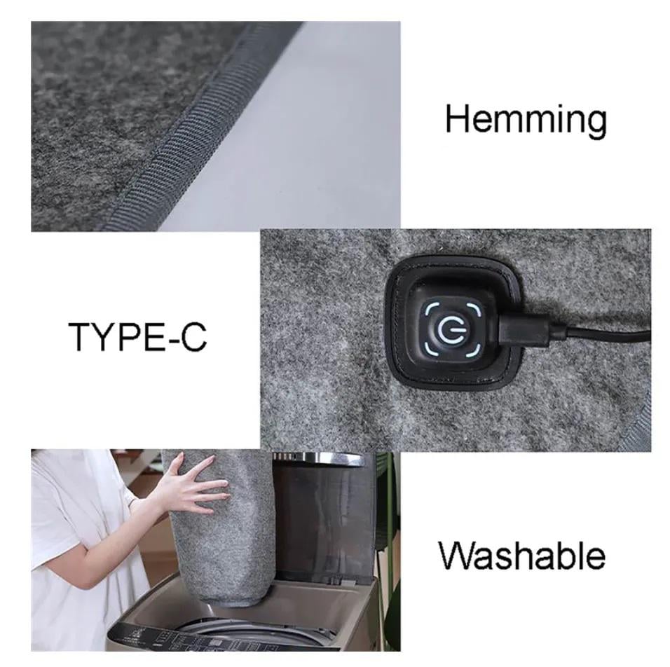 Электропростынь USB с подогревом от повербанка 3 режима 160х80 см - фото 8