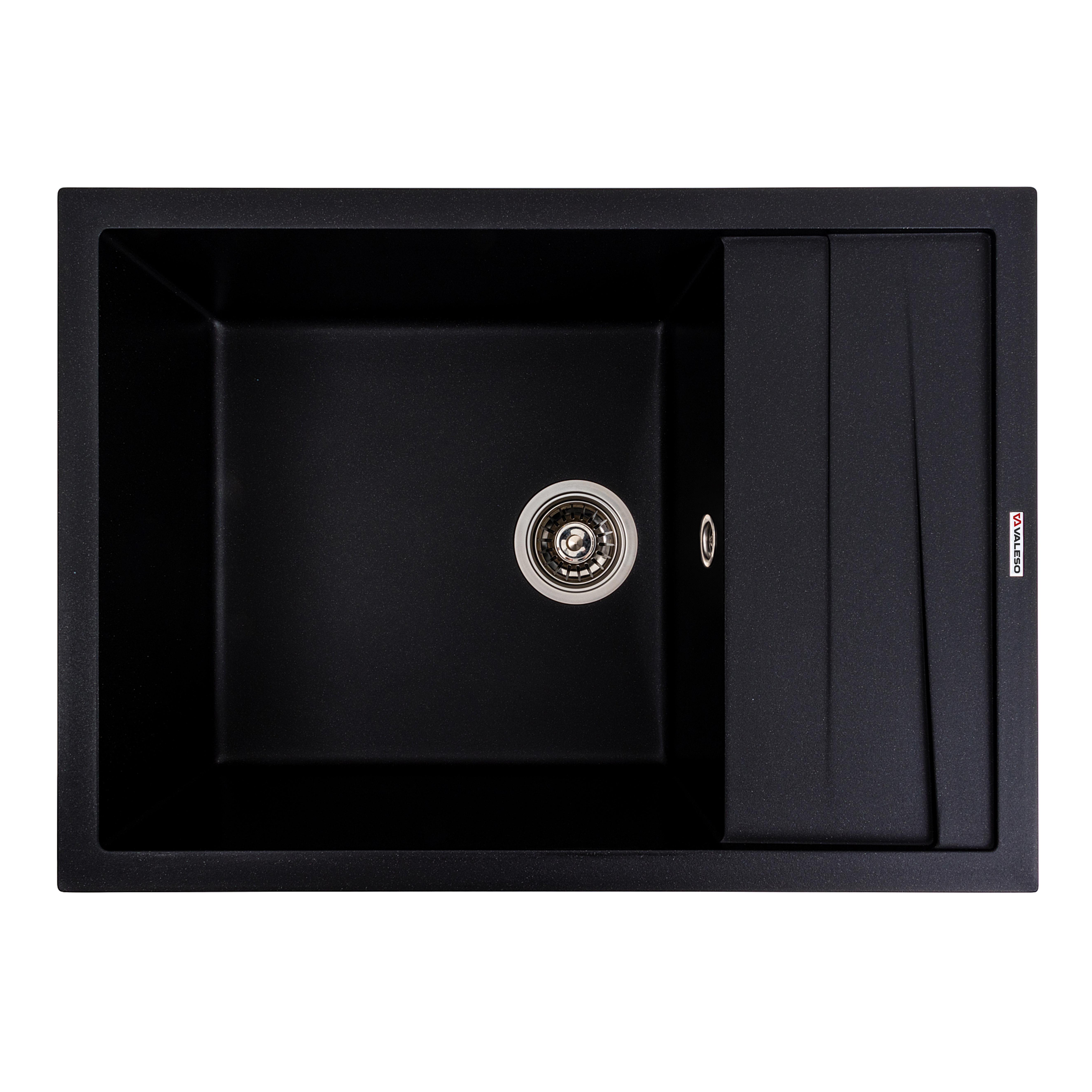 Мойка кухонная гранитная матовая Valeso 7050 CASCADA Черный металлик