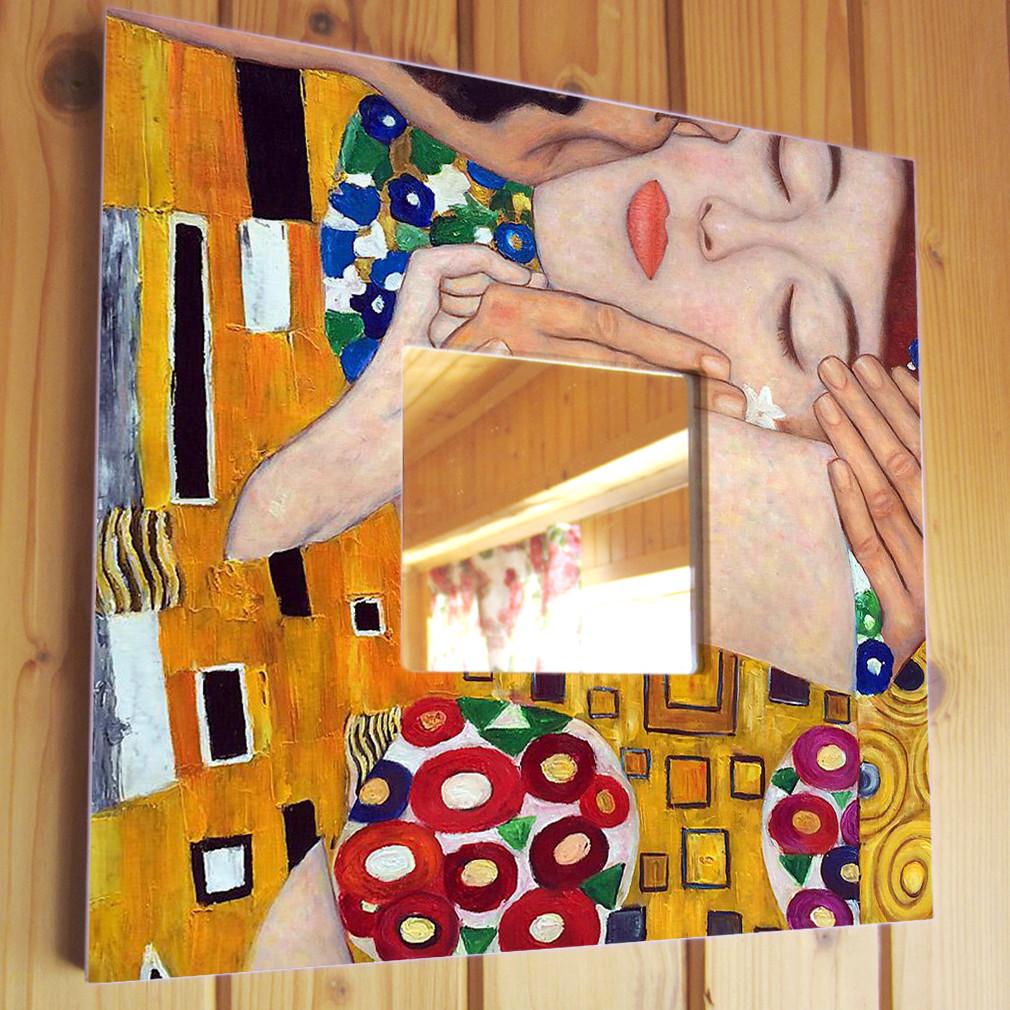 Зеркало декоративное Густав Климт Поцелуй 260х260 мм (M03683)