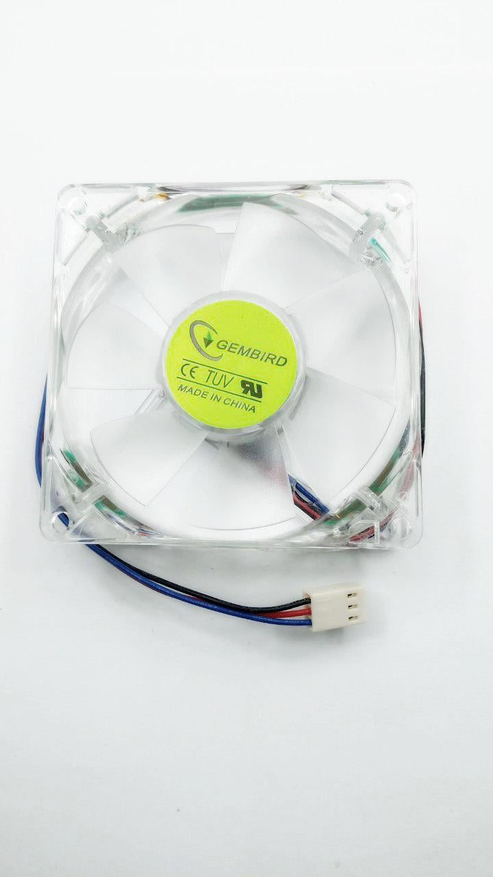 Вентилятор Gembird FANCASE-L5 80x80x25 мм неон 4 led Оранжевий (27619)