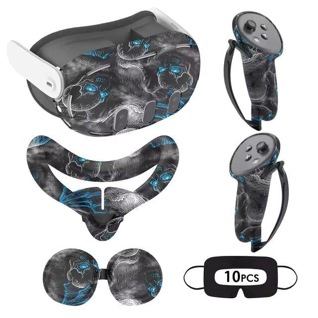 Защитный набор силиконовый дизайнерский для Meta Quest 3 Black (ACS-SDZNMQ3blk)