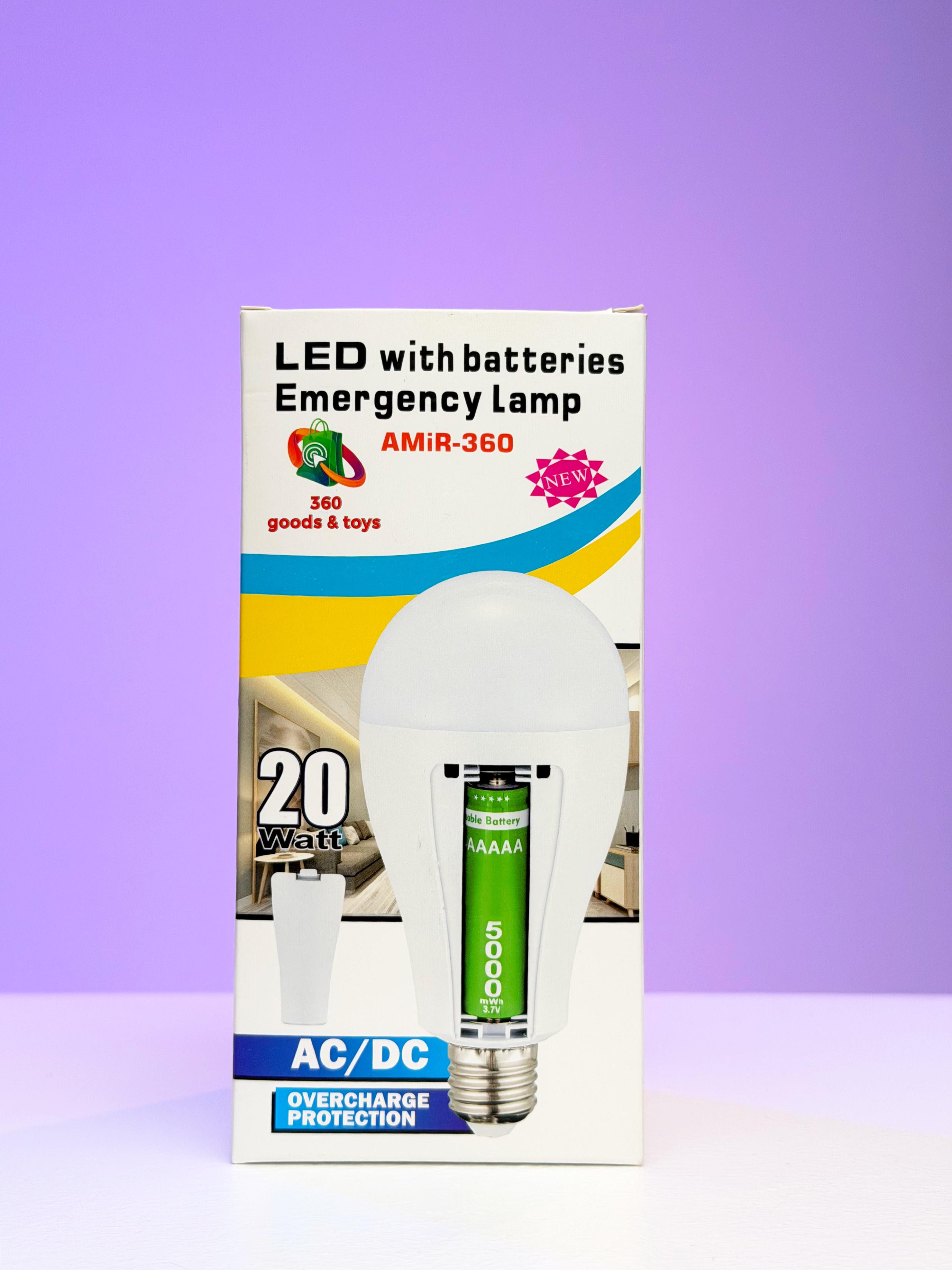 Світлодіодна лампа AMIR-360 20 Вт з акумуляторами E27/E14 (JM-548) - фото 7 Світлодіодна лампа AMIR-360 20 Вт з акумуляторами E27/E14 (JM-548) - фото 7