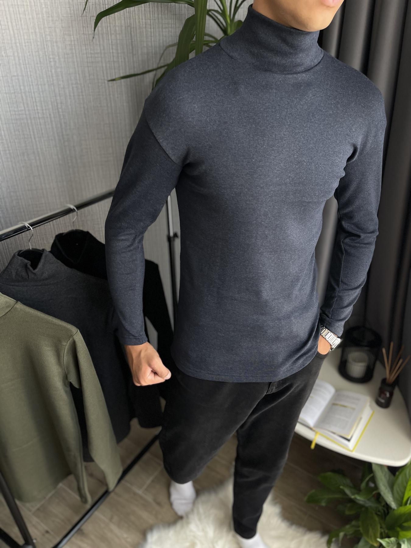 Гольф мужской зимний на флисе облегающий S Синий (26534/1/1) - фото 4 Гольф мужской зимний на флисе облегающий S Синий (26534/1/1) - фото 4