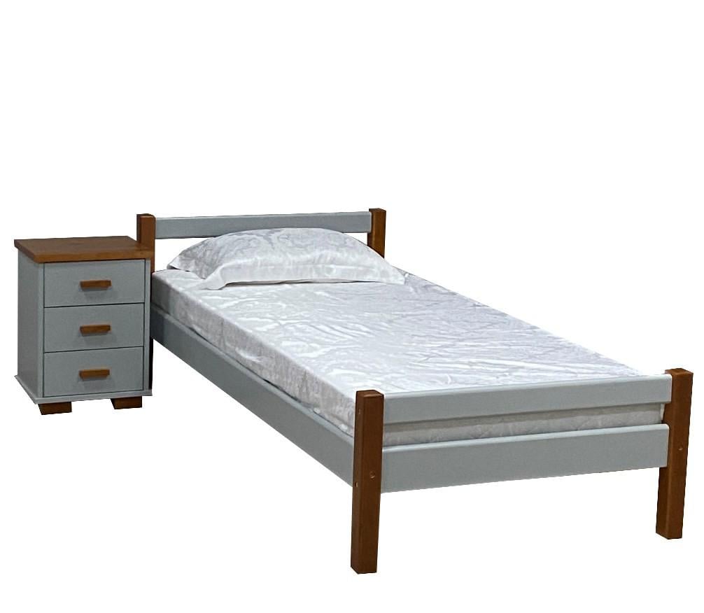 Ліжко односпальне дерев'яне Скіф Л-120 90х190 см Сірий/Кальвадос - фото 4 Ліжко односпальне дерев'яне Скіф Л-120 90х190 см Сірий/Кальвадос - фото 4