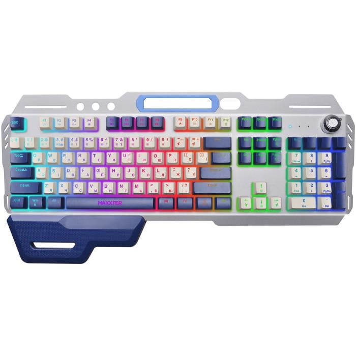 Клавиатура игровая Maxxter KBG-RGB-01-UA мембранная USB-A 104 клавиши RGB ENG/UKR Grey (36522079)