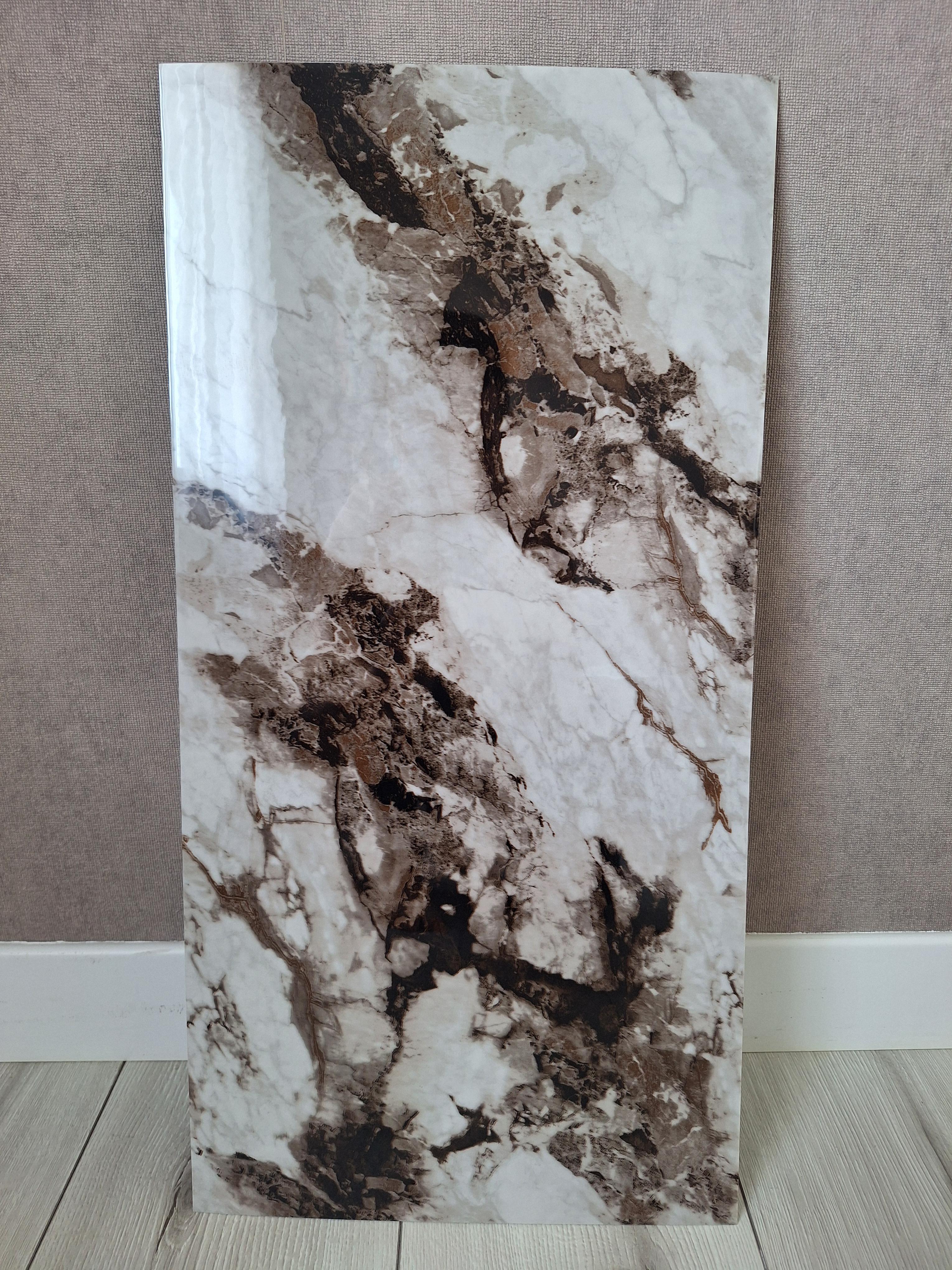 Плитка-самоклейка вінілова мармур 600х300х2 мм глянцевий (F08)