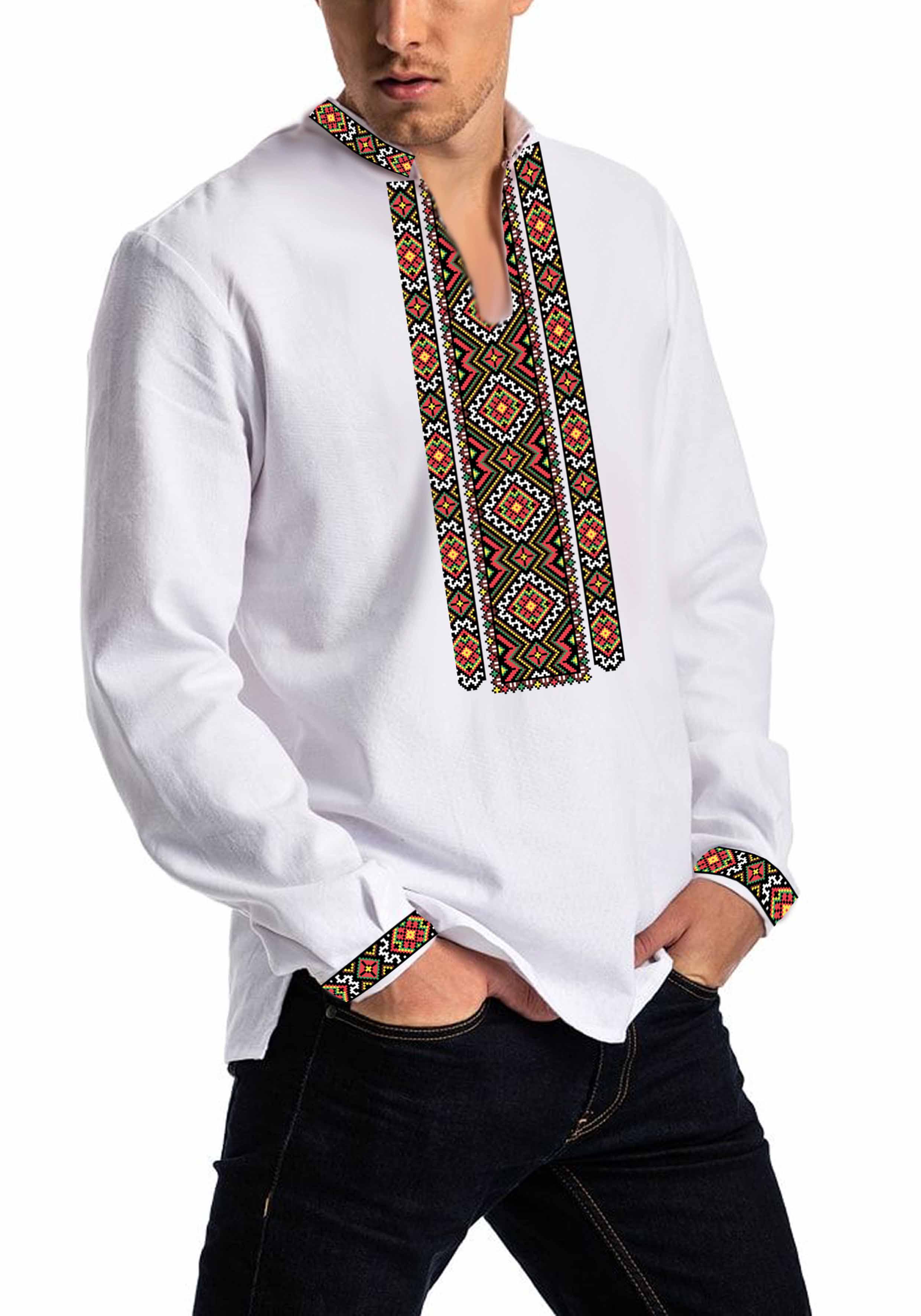 Заготовка для вишивки нитками або бісером сорочка СЧД-383 домоткане полотно