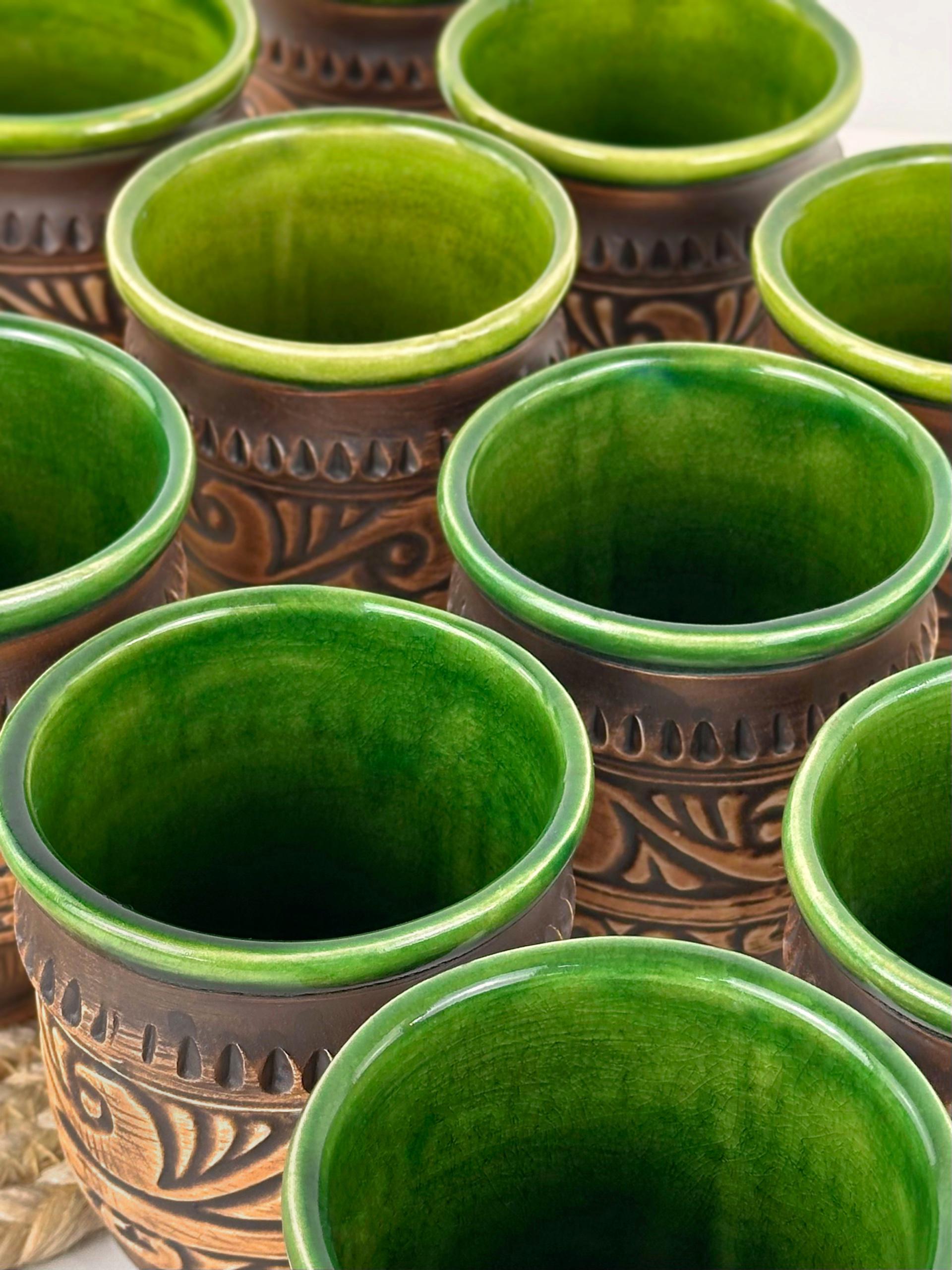 Набір глиняних склянок Гражда 0,3 л х 12 шт. Коричневий (17019-22) - фото 2 Набір глиняних склянок Гражда 0,3 л х 12 шт. Коричневий (17019-22) - фото 2