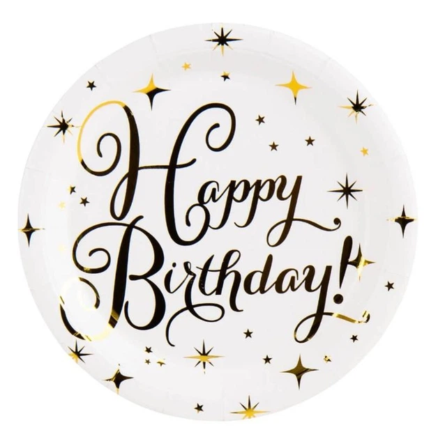 Набор тарелок "Happy Birthday" 10 шт. 18 см Золотой (9092-010)