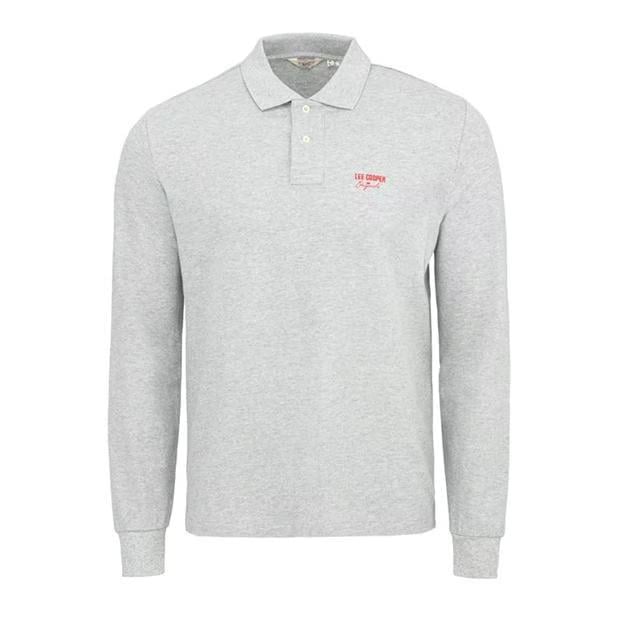Поло чоловіче Lee Cooper з довгим рукавом XL Сірий (LS0002M045)