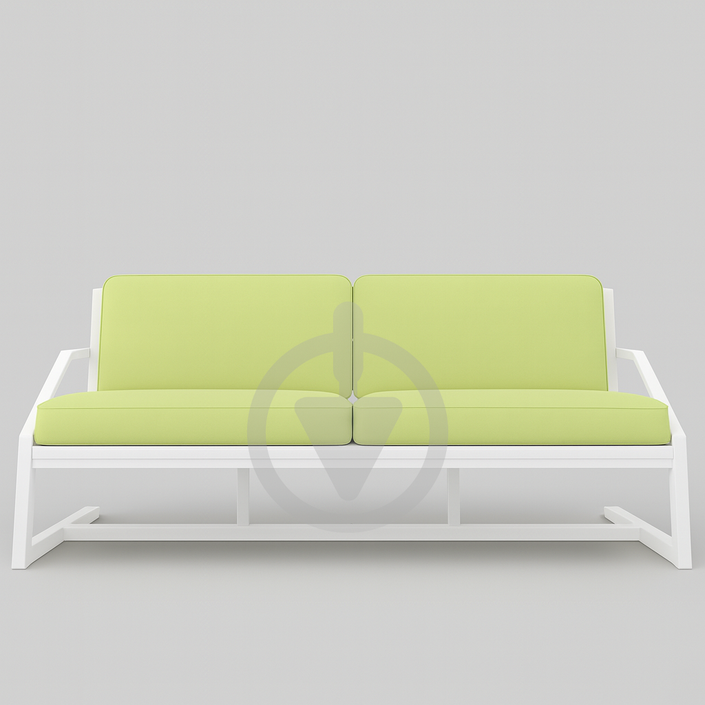 Диван металевий AVVS tech Атлас вуличний лофт рогожка з підлокотниками 156 см Салатовий/Білий (30222804) - фото 2