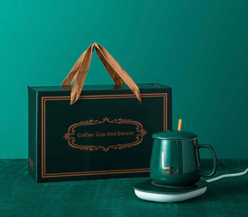 Чашка с подставкой подогревом и ложечкой в подарочной упаковке Зеленый (ab611208) - фото 2 Чашка с подставкой подогревом и ложечкой в подарочной упаковке Зеленый (ab611208) - фото 2