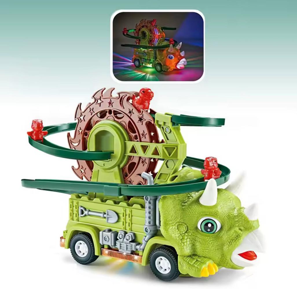 Трек-машинка Динозавр Захопливі гонки з автоматичним підіймачем та 3 машинками (2502271482) - фото 4