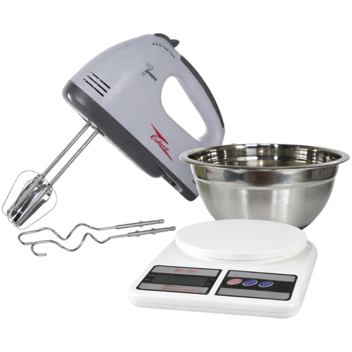 Комплект кухонный для теста и крема KITUA 3в1 ручной миксер кухонные весы миска с силиконовым дном