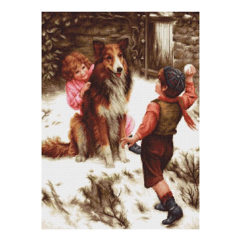 Набор для вышивания крестиком Luca-S B540 Игра в снежки (10941)