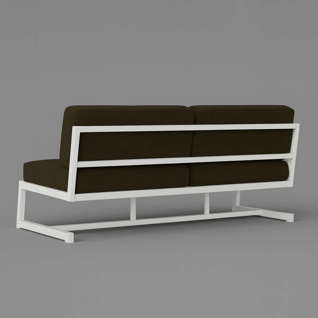 Диван металевий AVVS tech Атлас вуличний лофт рогожка 126 см Коричневий/Білий (30222919) - фото 3