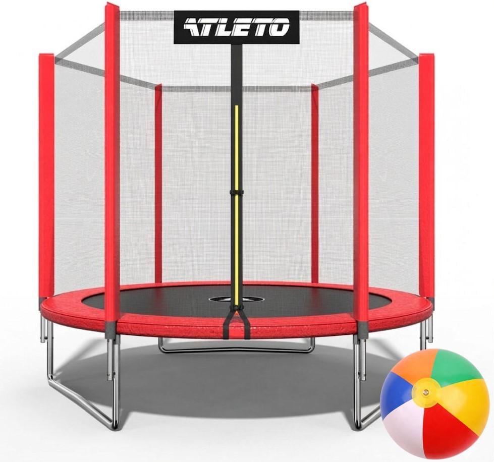 Батут детский Atleto с сеткой 183 см Красный (4977)