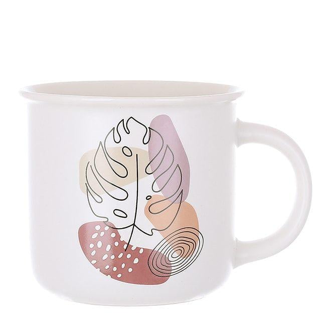 Чашка фарфоровая Flora Leaf 370 мл Белый (32988)