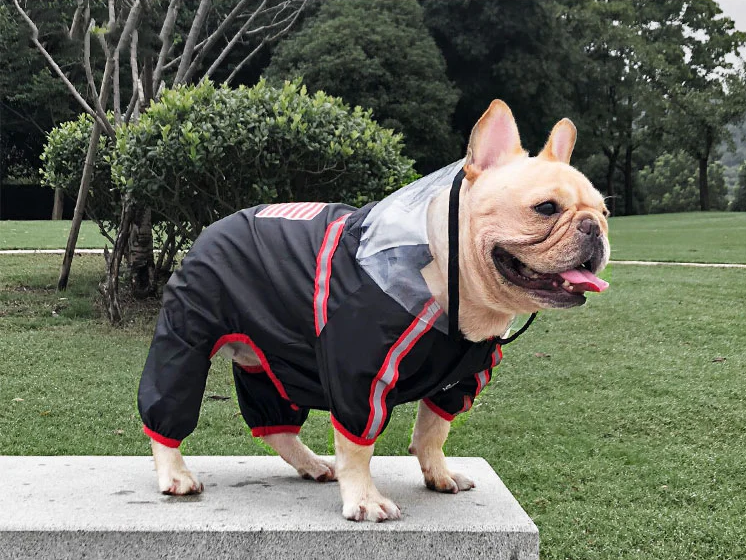 Дождевик для собак с капюшоном Dog Face S Черный - фото 3 Дождевик для собак с капюшоном Dog Face S Черный - фото 3