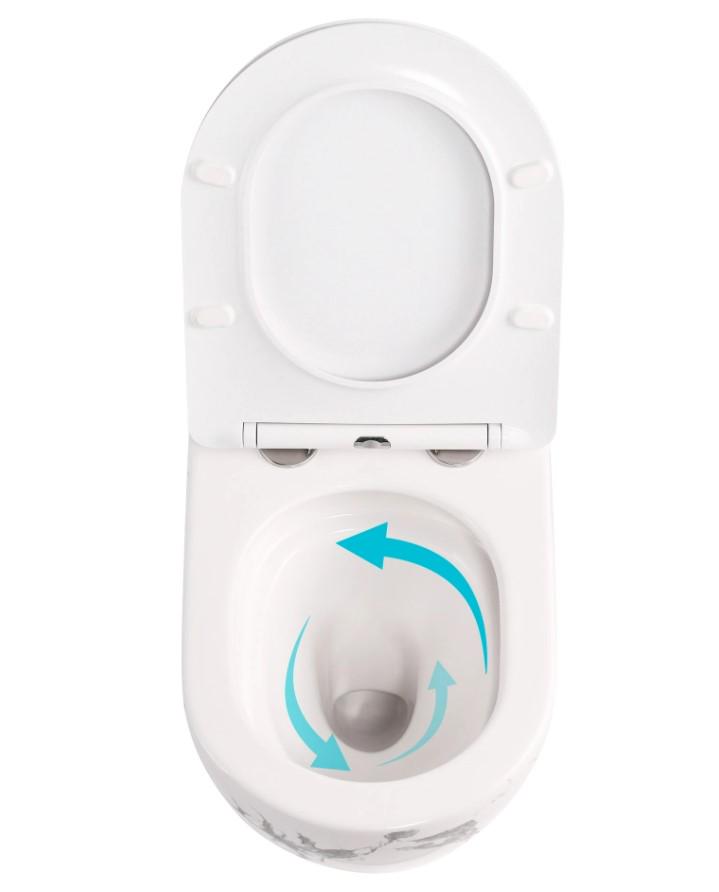 Унитаз подвесной Qtap Robin Ultra Quiet с сиденьем Slim Duroplast/Soft-close/Quick relase (QT13332381АSMR) - фото 5