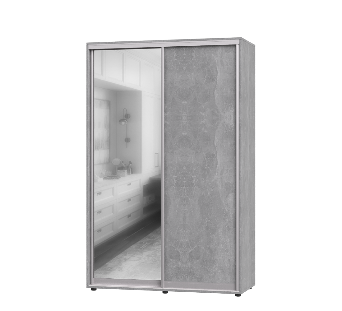 Шкаф-купе двухдверный Эверест ШК-02 140х45х220 см Бетон (06726)