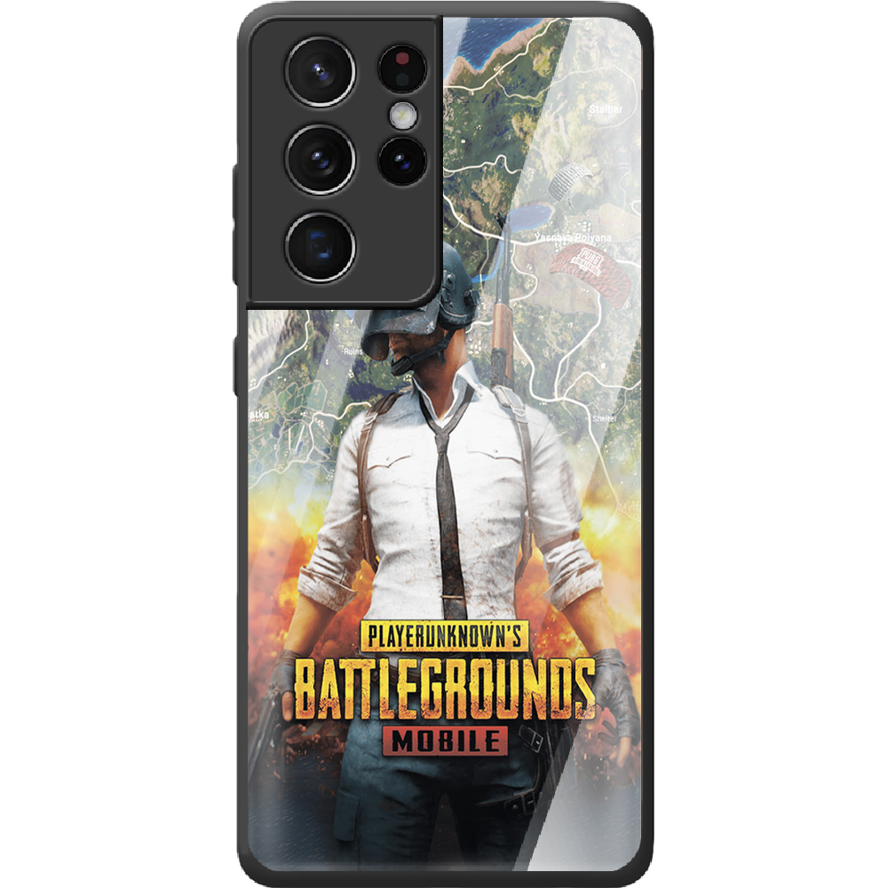 Чохол BoxFace Samsung G998 Galaxy S21 Ultra PUBG Mobile Чорний силікон з склом (41719-up2309-42231)