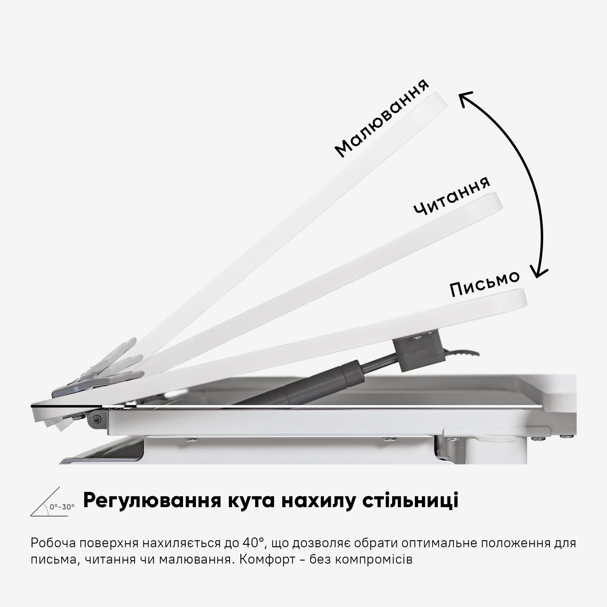 Парта шкільна трансформер Evo-kids TH-220 ергономічна Сірий - фото 4