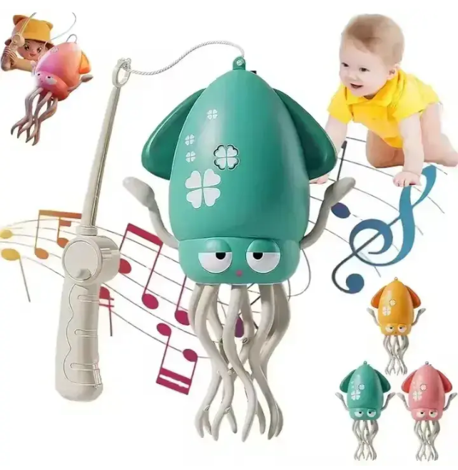 Интерактивная игрушка Осьминог танцующий со звуковыми эффектами Зеленый (10379) - фото 4 Интерактивная игрушка Осьминог танцующий со звуковыми эффектами Зеленый (10379) - фото 4