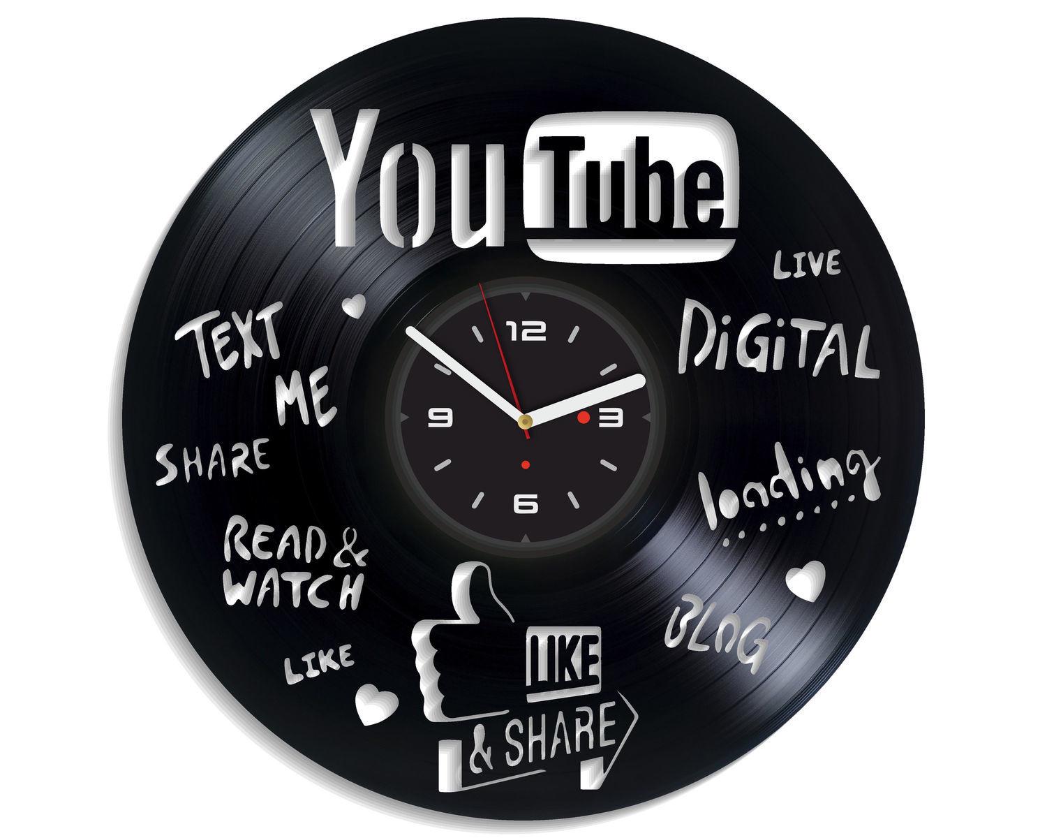 Часы настенные YouTube 2129 из виниловой пластинки