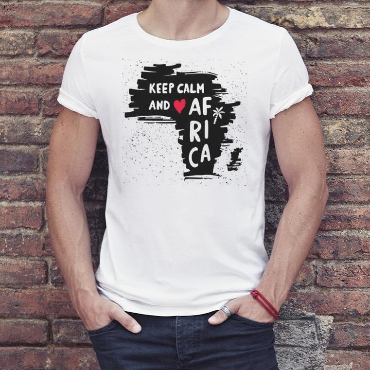 Футболка чоловіча "keep calm and Africa" L Білий (ts-140602_L)