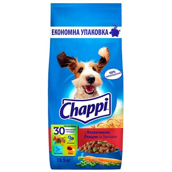 Корм для собак сухой Chappi с говядиной/птицей/овощами 13,5 кг (000026449)