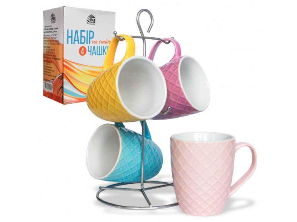 Набор чайный SNT 021-04-33 VUZOL на стойке 4х350 мл (1138483)