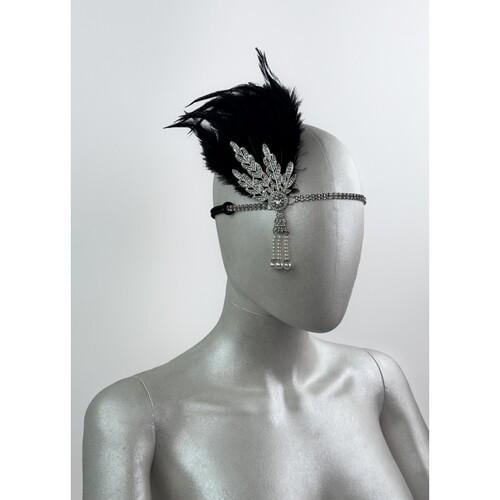 Резинка-украшение на голову Seta Decor 22-285BLK-SL Кэтрин Ретро (28938598)