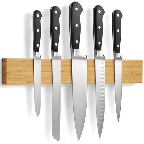 Магнитный держатель для ножей и инструментов планка 40см дерево акация (1050-04be2)