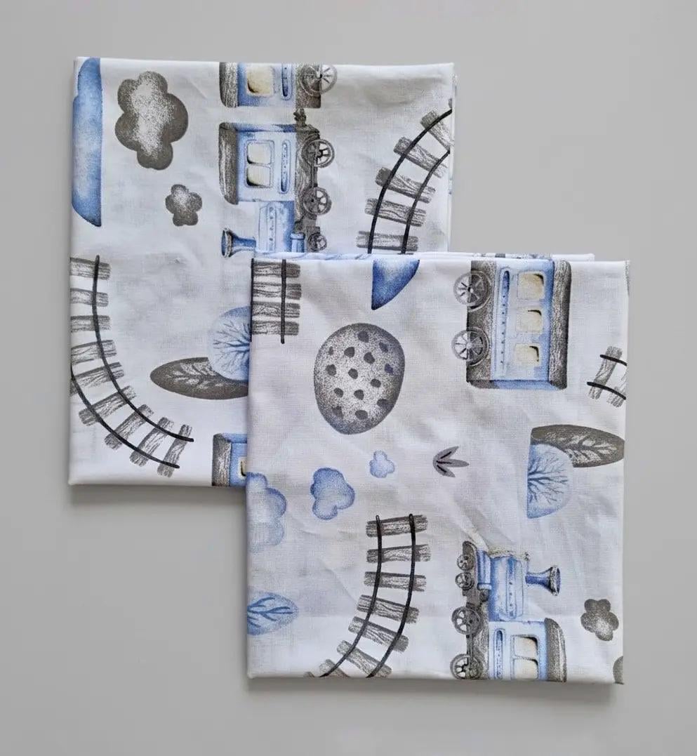 Пеленка детская BST из натуральной хлопковой ткани 2 шт. 90х80 см Голубой/Серый (2506164126)