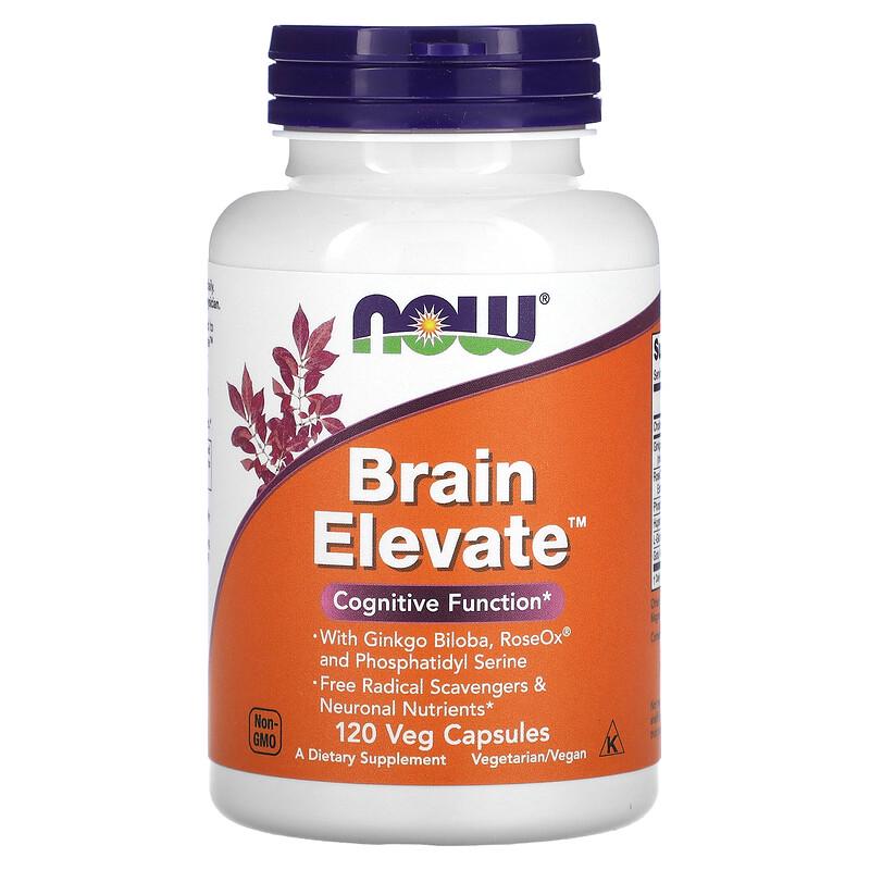 Комплекс для профілактики роботи головного мозку NOW Foods Brain Elevate 120 Veg Caps