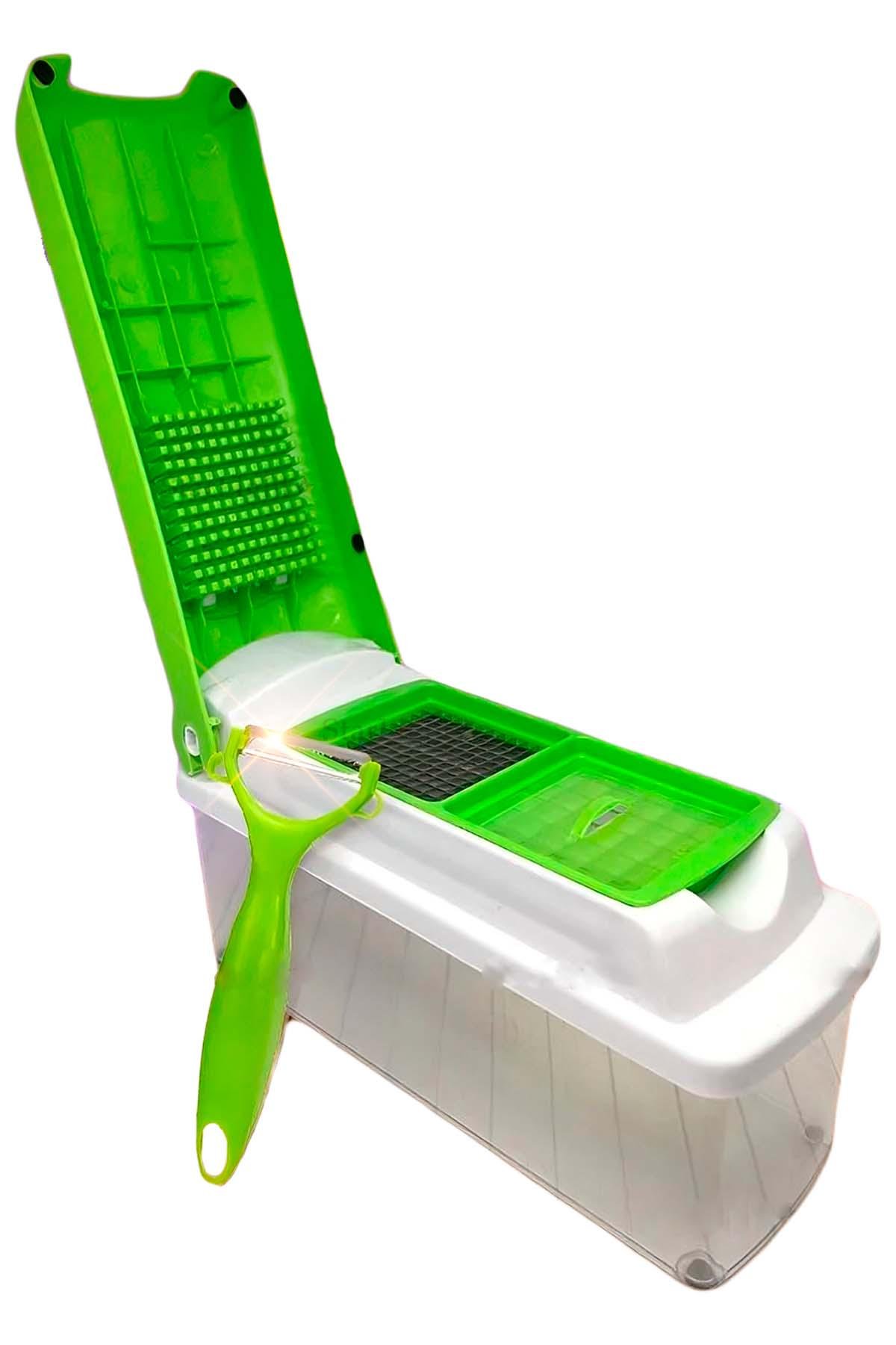 Овочерізка ручна BRS 12в1 ніж/терка/подрібнювач для овочів та фруктів White/Green (386206485)