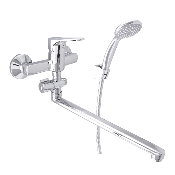 Смеситель для ванны Rubineta Luka 12 C однорычажный с ручной лейкой Хром (LU2CK08)