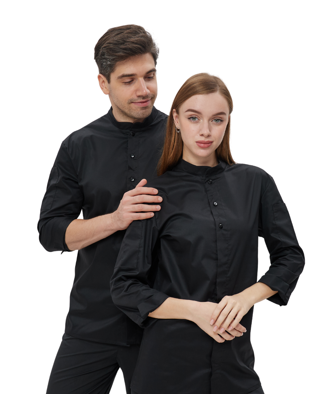 Сорочка-кітель унісекс рукав 3/4 Алекс Lux Form M Чорний (4614) - фото 2