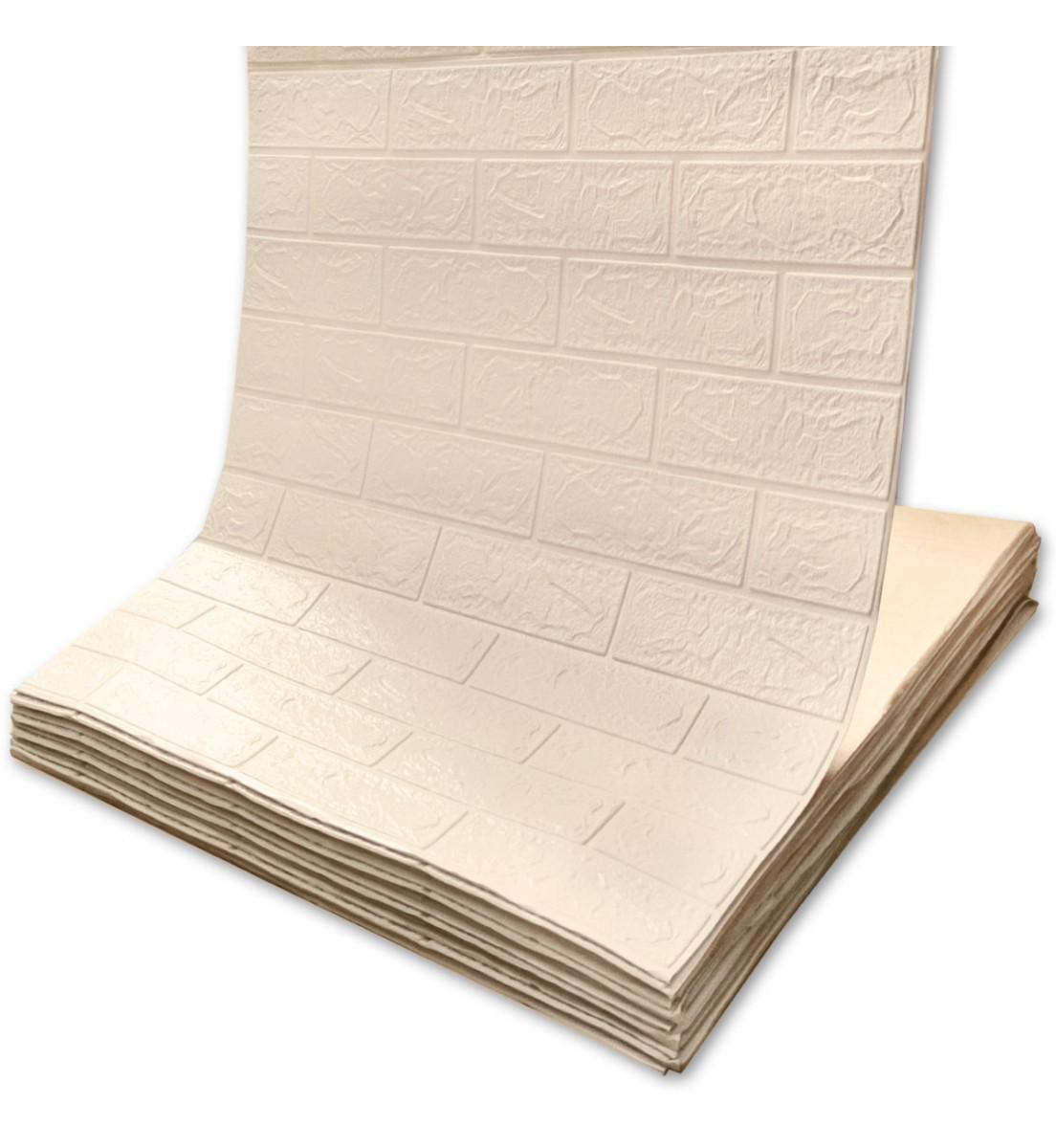 3D-панель под кирпич самоклеющаяся 3080x700x3 мм Слоновая кость
